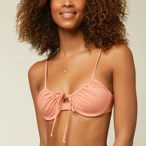 NWT O’Neill Avalon Saltwater Solids Underwire Bikini Top Canyon Clay Pink